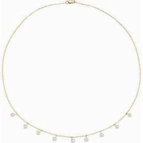 14K Yellow Cultured White Freshwater Pearl 18" Necklace