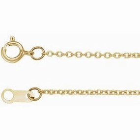 14K Yellow Gold-Filled 1 mm Cable 16" Chain