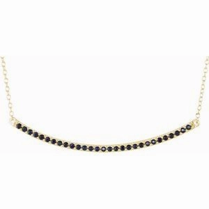 14K Yellow Natural Pink Sapphire Bar 16-18" Necklace