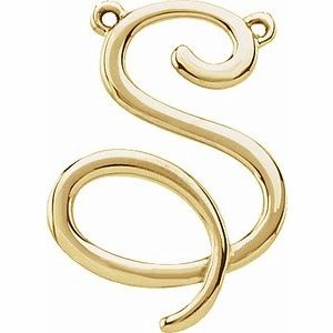 14K Yellow Script Initial D Necklace Center
