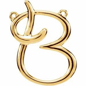 14K Yellow Script Initial D Necklace Center