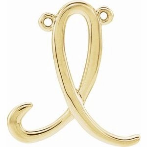 14K Yellow Script Initial D Necklace Center