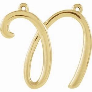 14K Yellow Script Initial D Necklace Center