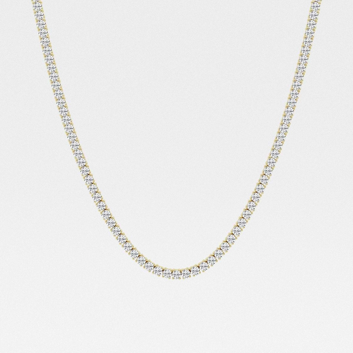15 ctw Round Lab Grown Diamond Four-Prong Tennis Fashion Necklace