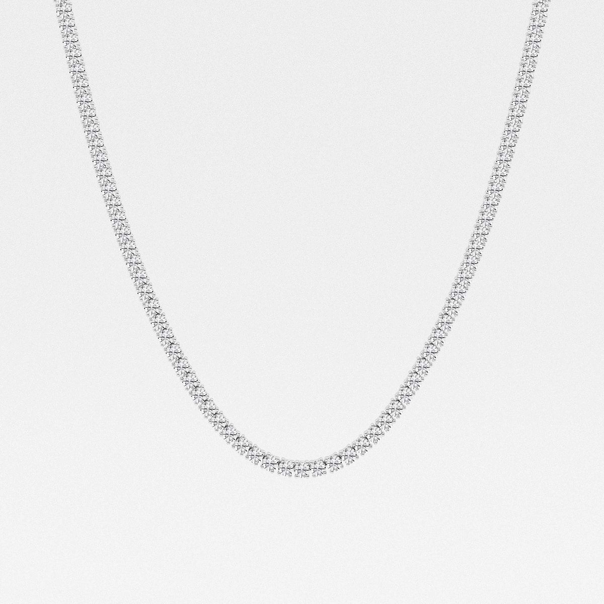 15 ctw Round Lab Grown Diamond Four-Prong Tennis Fashion Necklace