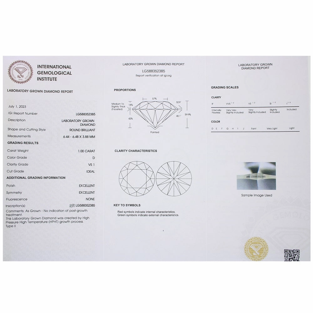 18ct Gold and Platinum 1.00ct Brilliant Cut Lab Grown Diamond Solitaire Ring D VS1