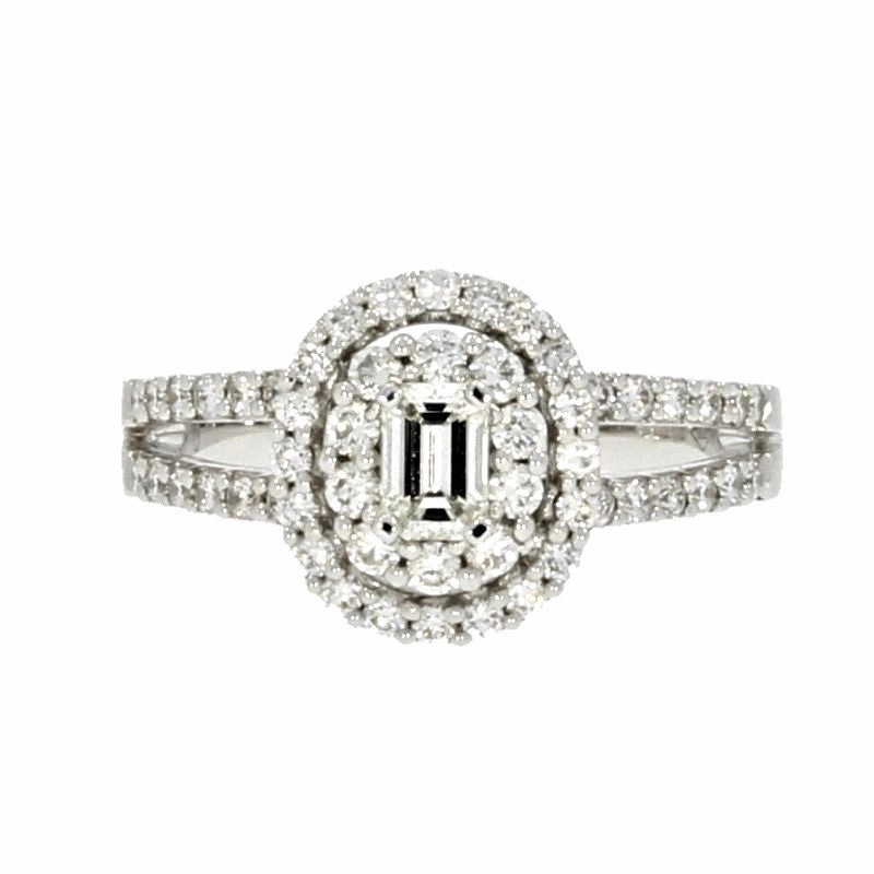 18ct White Gold 1.05ct Diamond Cluster Ring