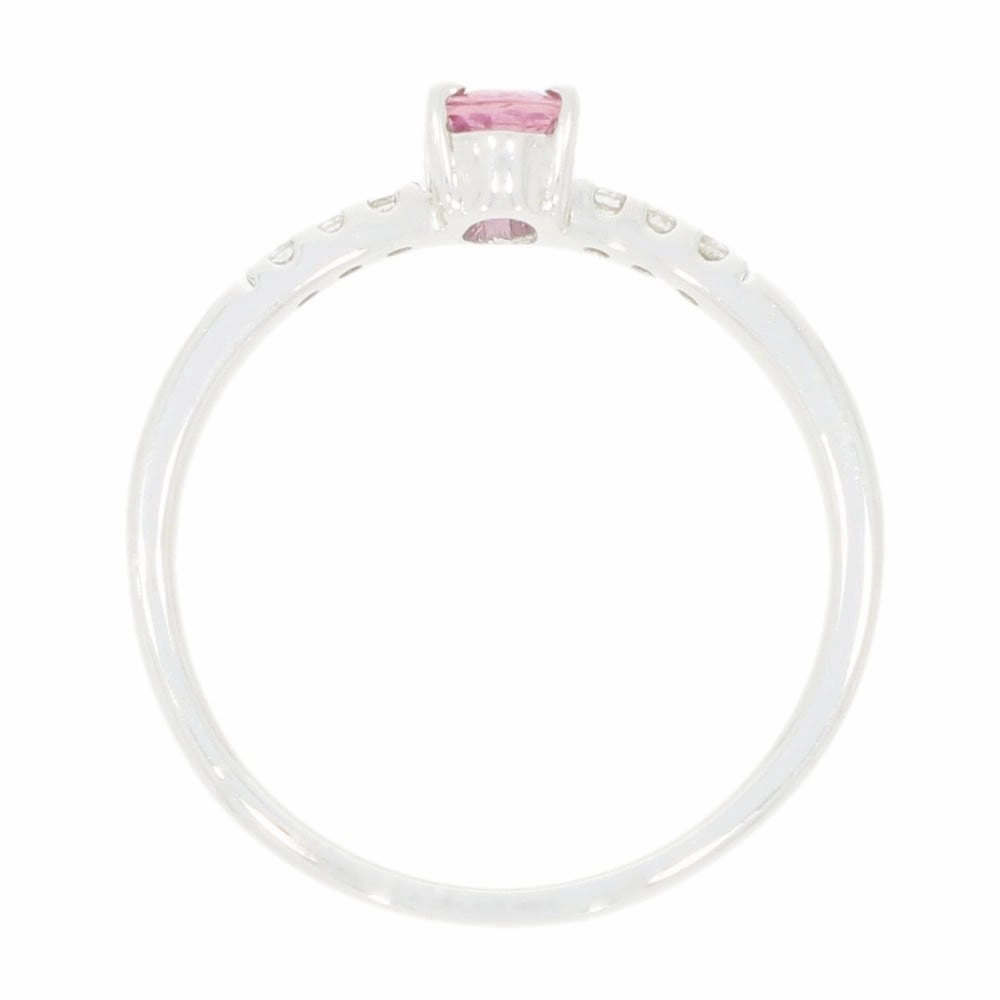 18ct White Gold Pink Sapphire and Diamond Ring
