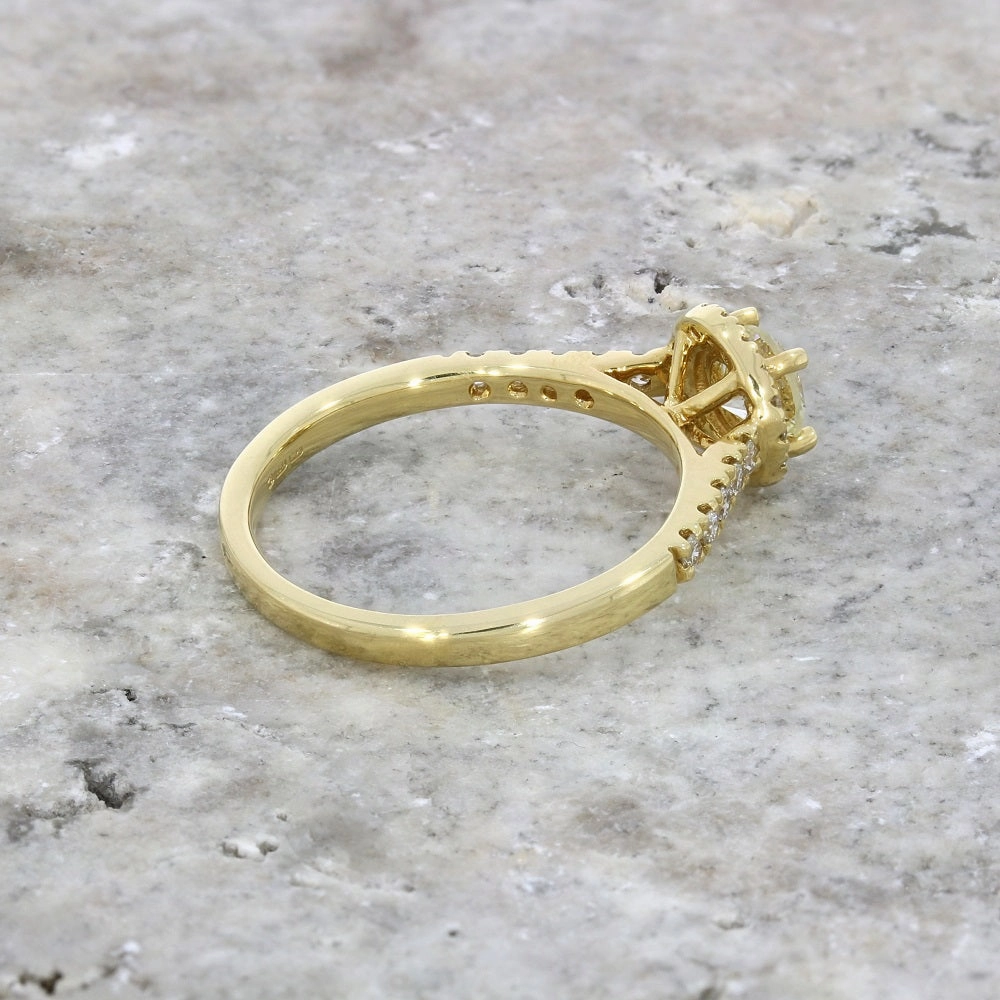 18ct Yellow Gold Brilliant Cut 0.50ct Diamond Halo Cluster Ring