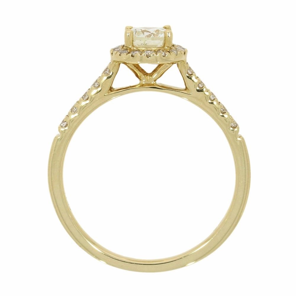 18ct Yellow Gold Brilliant Cut 0.50ct Diamond Halo Cluster Ring