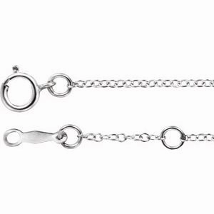 18K White 1.3 mm Cable 18" Chain