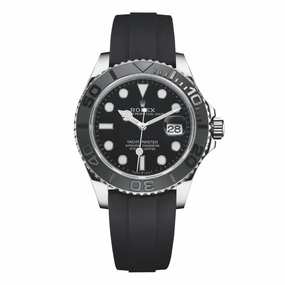 2021 complete Set UNWORN Rolex Yachtmaster 42mm - Ref: 226659-0002 - Black Dial & 18K White Gold Case, Black Oysterflex Bracelet Men's Watch
