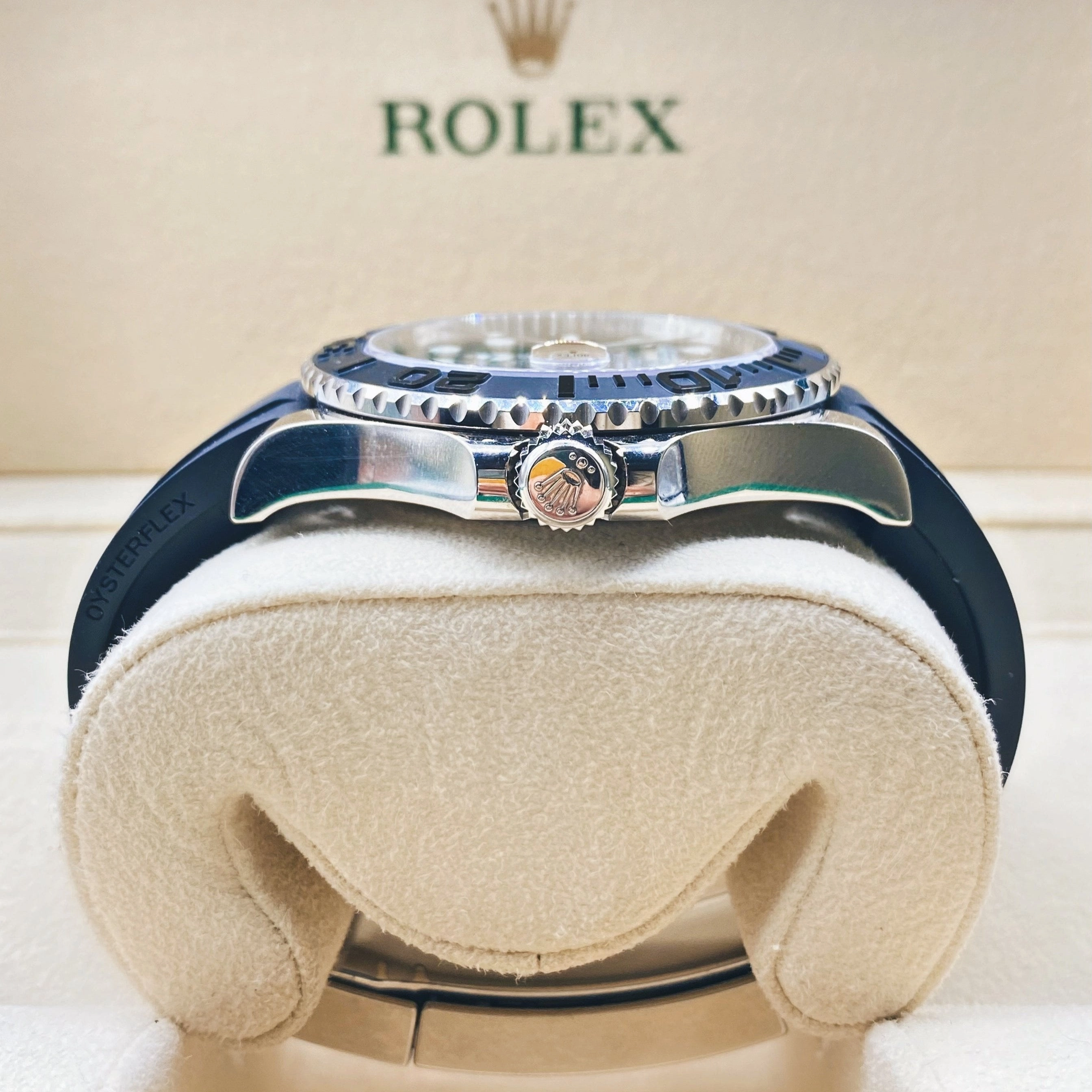 2021 complete Set UNWORN Rolex Yachtmaster 42mm - Ref: 226659-0002 - Black Dial & 18K White Gold Case, Black Oysterflex Bracelet Men's Watch