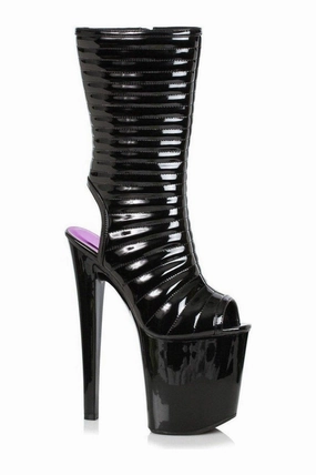 821-MELISSA Stripper Bootie | Black Faux Leather