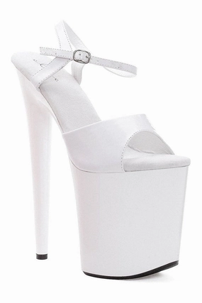850-JULIET Stripper Sandal | White Patent