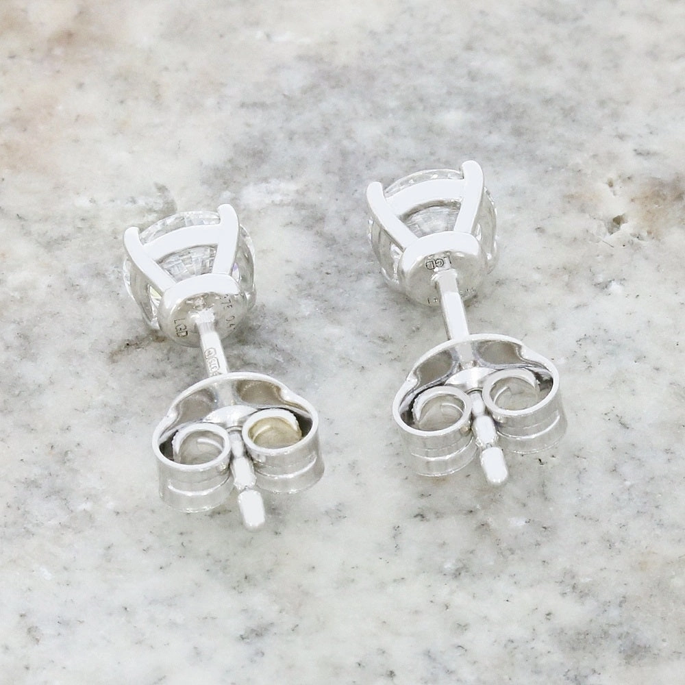 9ct White Gold 0.82cts Lab Created Brilliant Cut Diamond Solitaire Stud Earrings