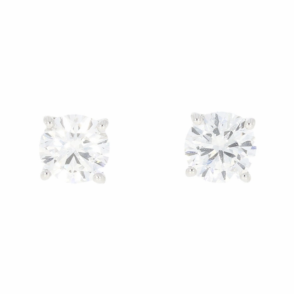 9ct White Gold 1.51cts Lab Created Brilliant Cut Diamond Solitaire Stud Earrings