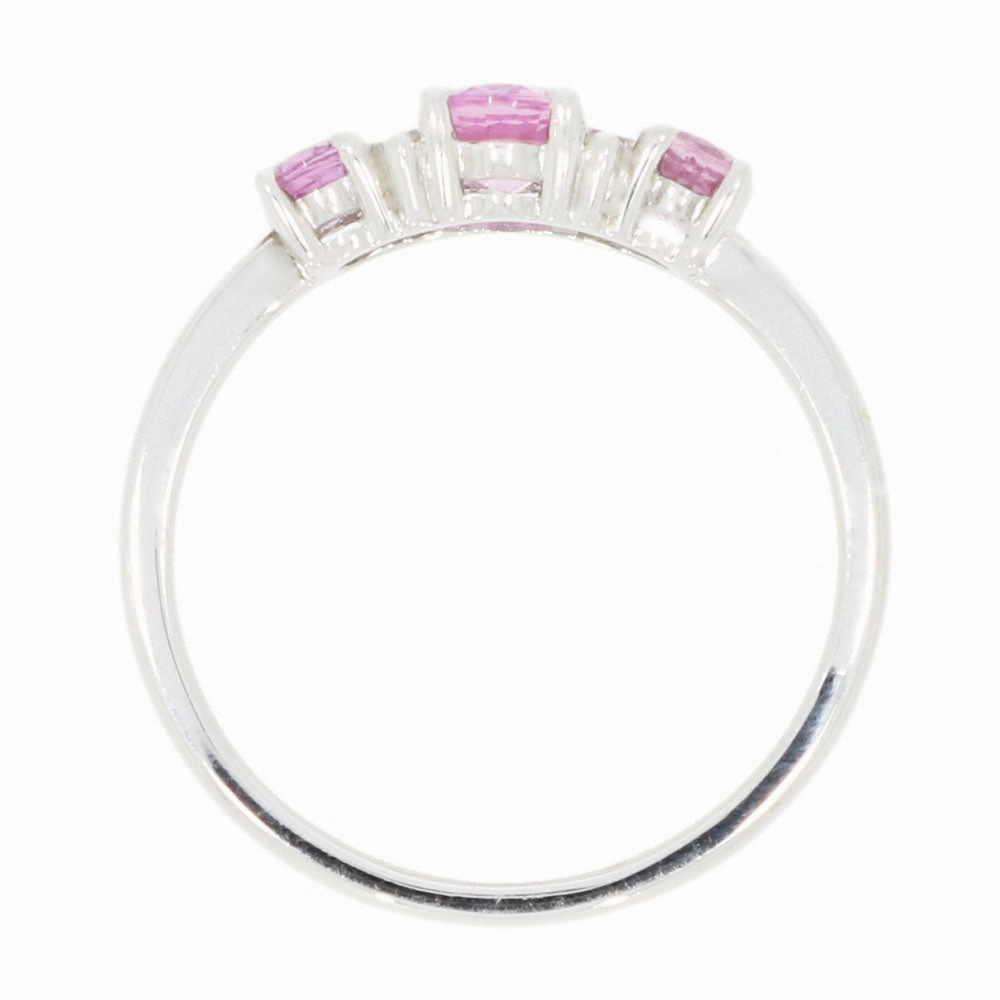 9ct White Gold Pink Sapphire and Diamond Ring