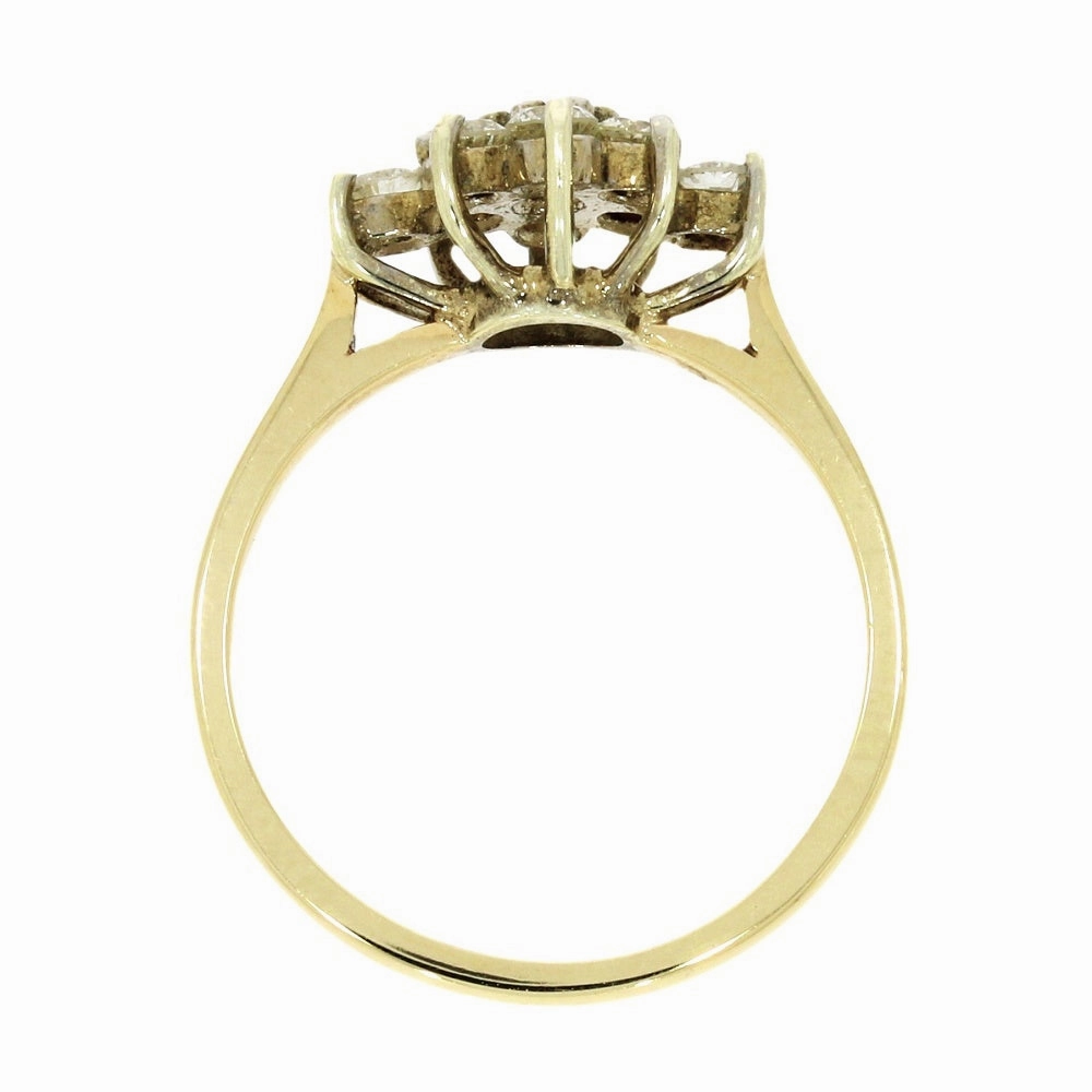 9ct Yellow Gold 0.52ct Brilliant Cut Diamond Cluster Ring