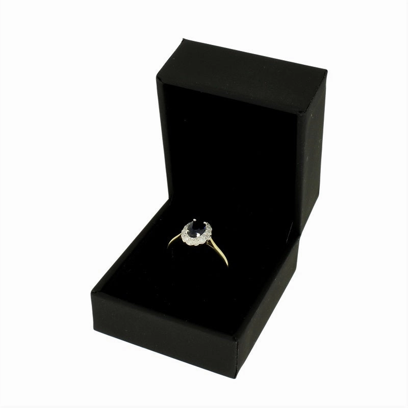 9ct Yellow Gold Sapphire & Diamond 0.30cts Cluster Ring