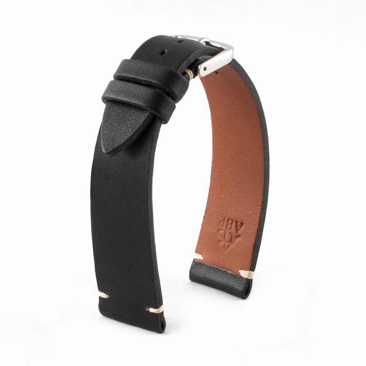 a??"Retro" watch band - Premium quality barenia type calf leather strap (black, brown, kaki, red, green)