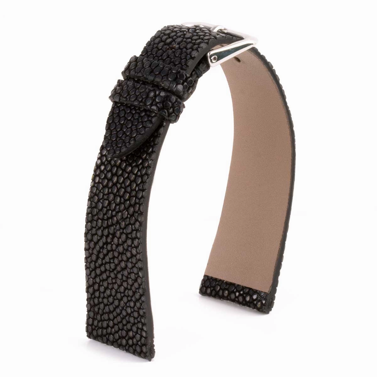 a??"Retro" watchband - Premium stingray leather strap (black, brown, green)