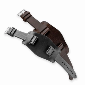 a??Bund vintage strap - Leather watch band - Calf (black, dark brown)