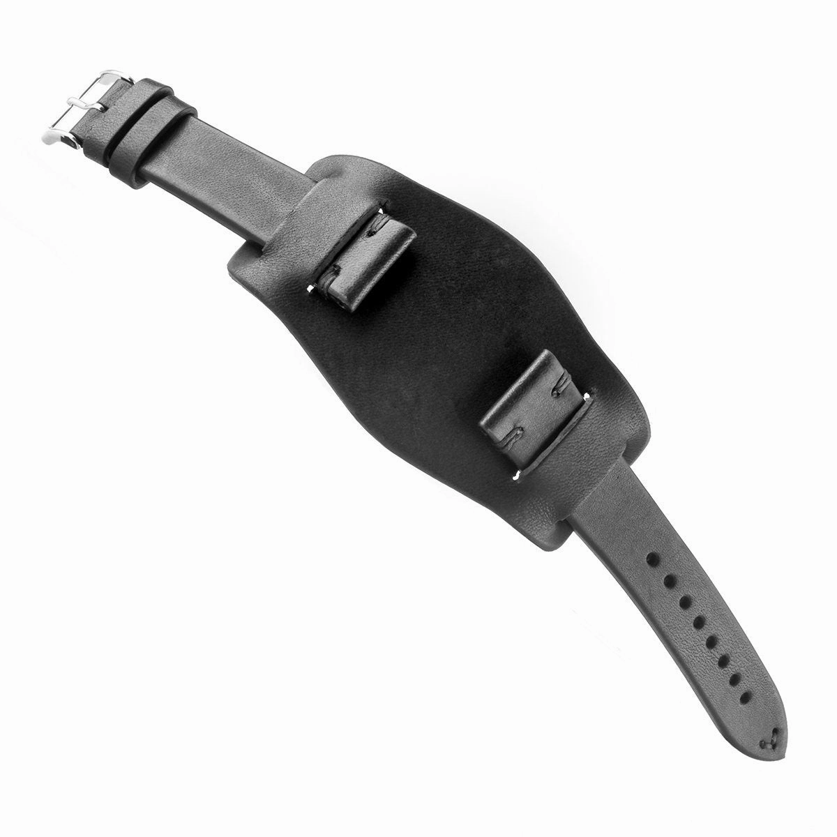 a??Bund vintage strap - Leather watch band - Calf (black, dark brown)