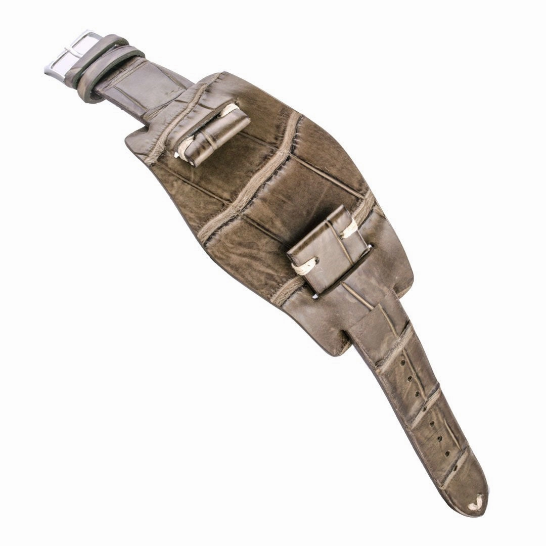 a??Bund vintage strap - Leather watch strap - Alligator (black, brown, green, kaki, purple)