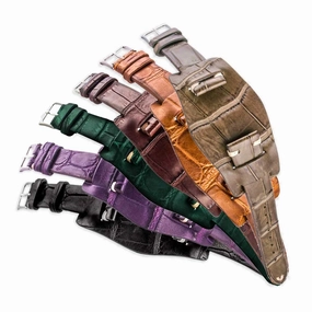 a??Bund vintage strap - Leather watch strap - Alligator (black, brown, green, kaki, purple)