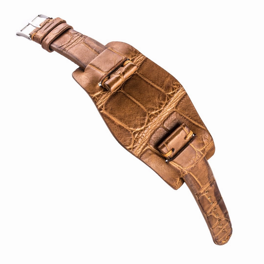 a??Bund vintage strap - Leather watch strap - Alligator (black, brown, green, kaki, purple)