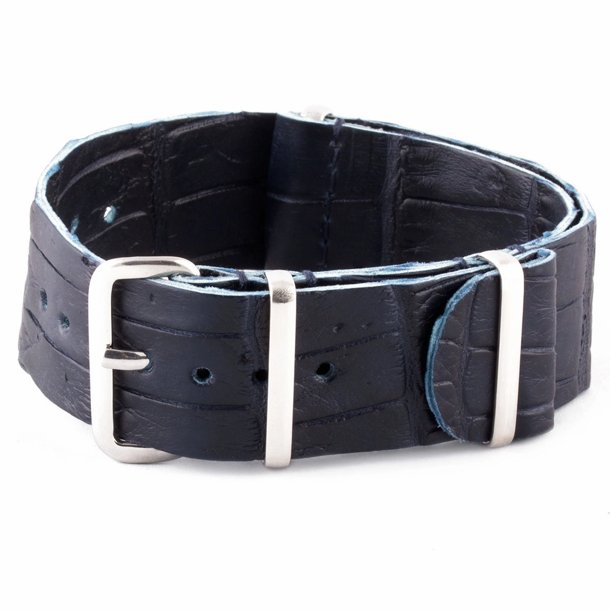 a??Leather 100% Wild nato strap - Wild alligator (black, brown, blue, grey...)