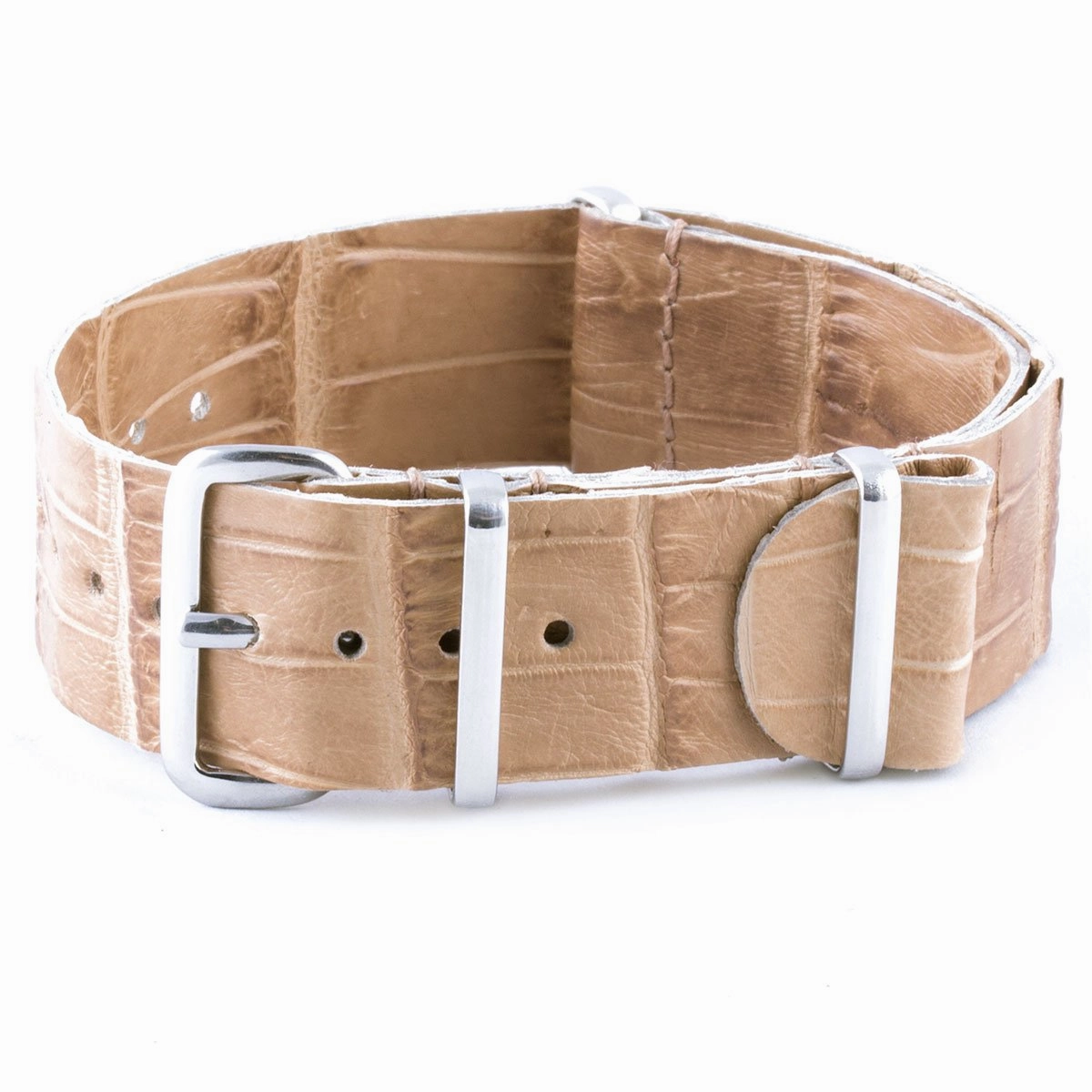 a??Leather 100% Wild nato strap - Wild alligator (black, brown, blue, grey...)