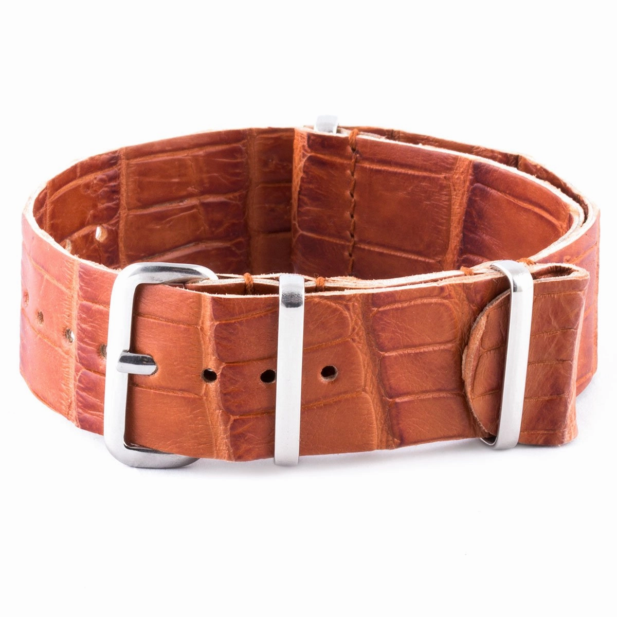 a??Leather 100% Wild nato strap - Wild alligator (black, brown, blue, grey...)