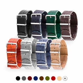 a??Leather 100% Wild nato strap - Wild alligator (black, brown, blue, grey...)