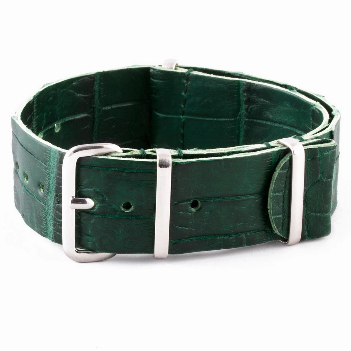 a??Leather 100% Wild nato strap - Wild alligator (black, brown, blue, grey...)