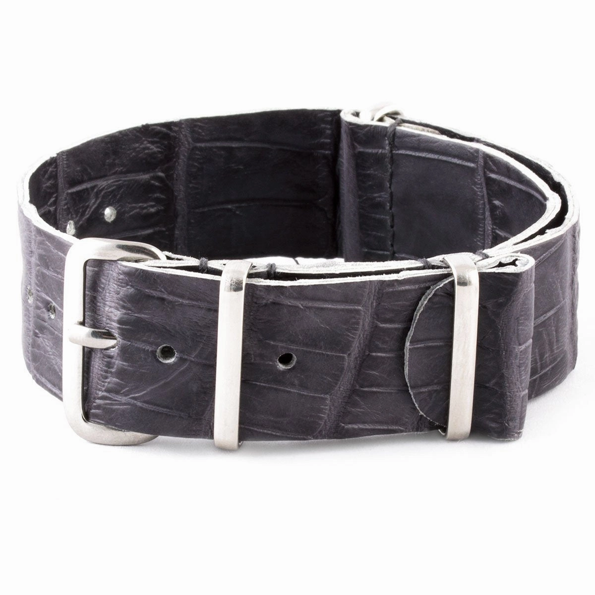 a??Leather 100% Wild nato strap - Wild alligator (black, brown, blue, grey...)