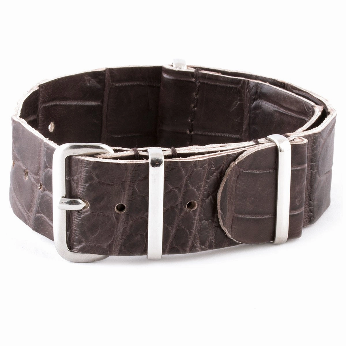 a??Leather 100% Wild nato strap - Wild alligator (black, brown, blue, grey...)