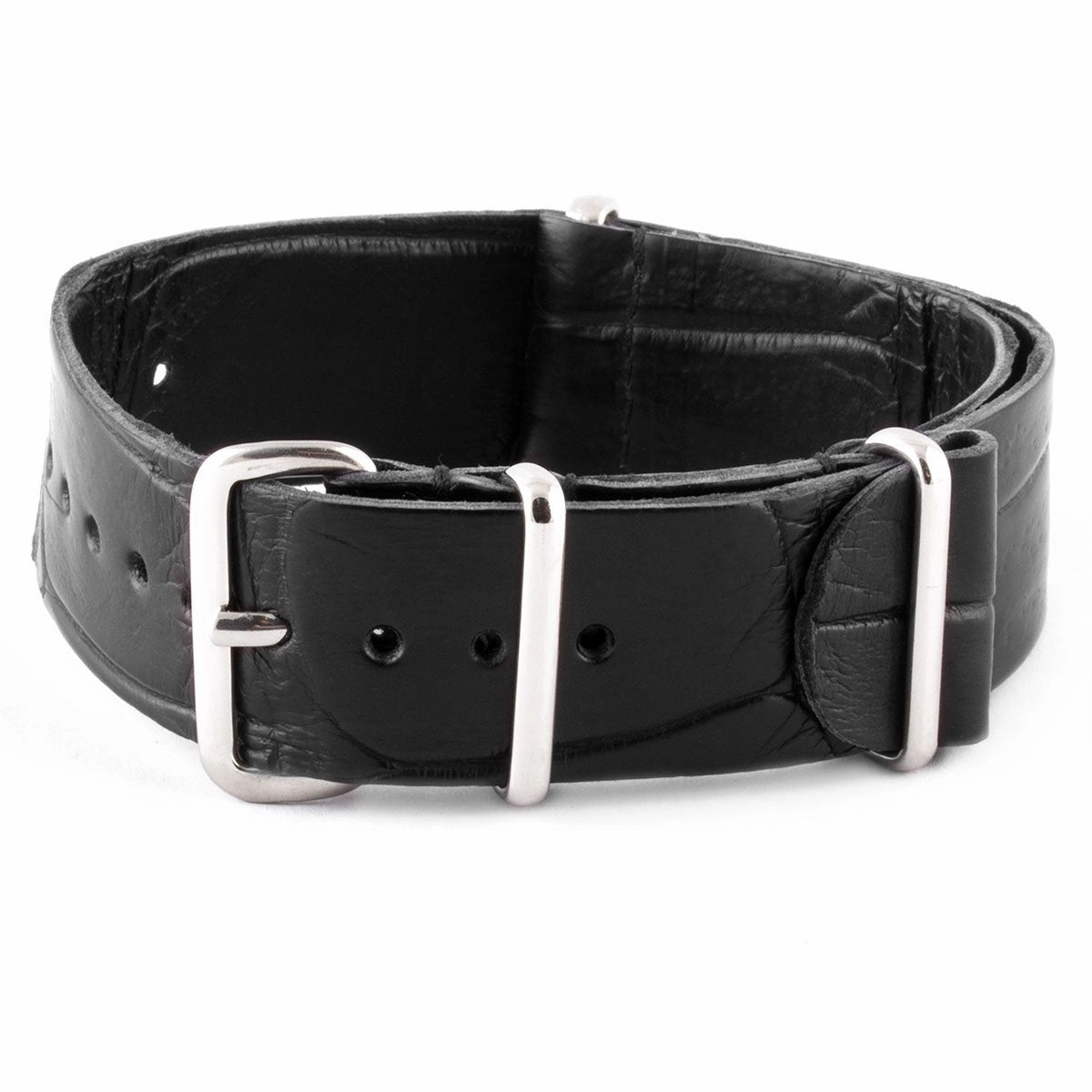 a??Leather 100% Wild nato strap - Wild alligator (black, brown, blue, grey...)