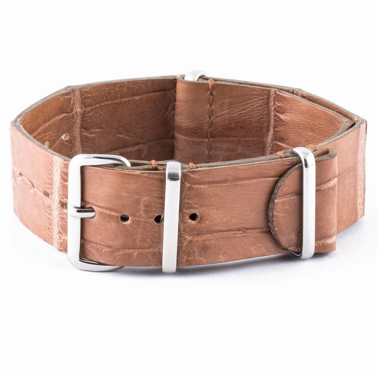 a??Leather 100% Wild nato strap - Wild alligator (black, brown, blue, grey...)