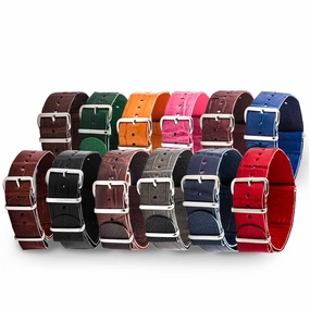 a??Leather Wild nato strap - Wild alligator / crocodile (black, brown, grey, blue, red, orange, green, orange, pink...)