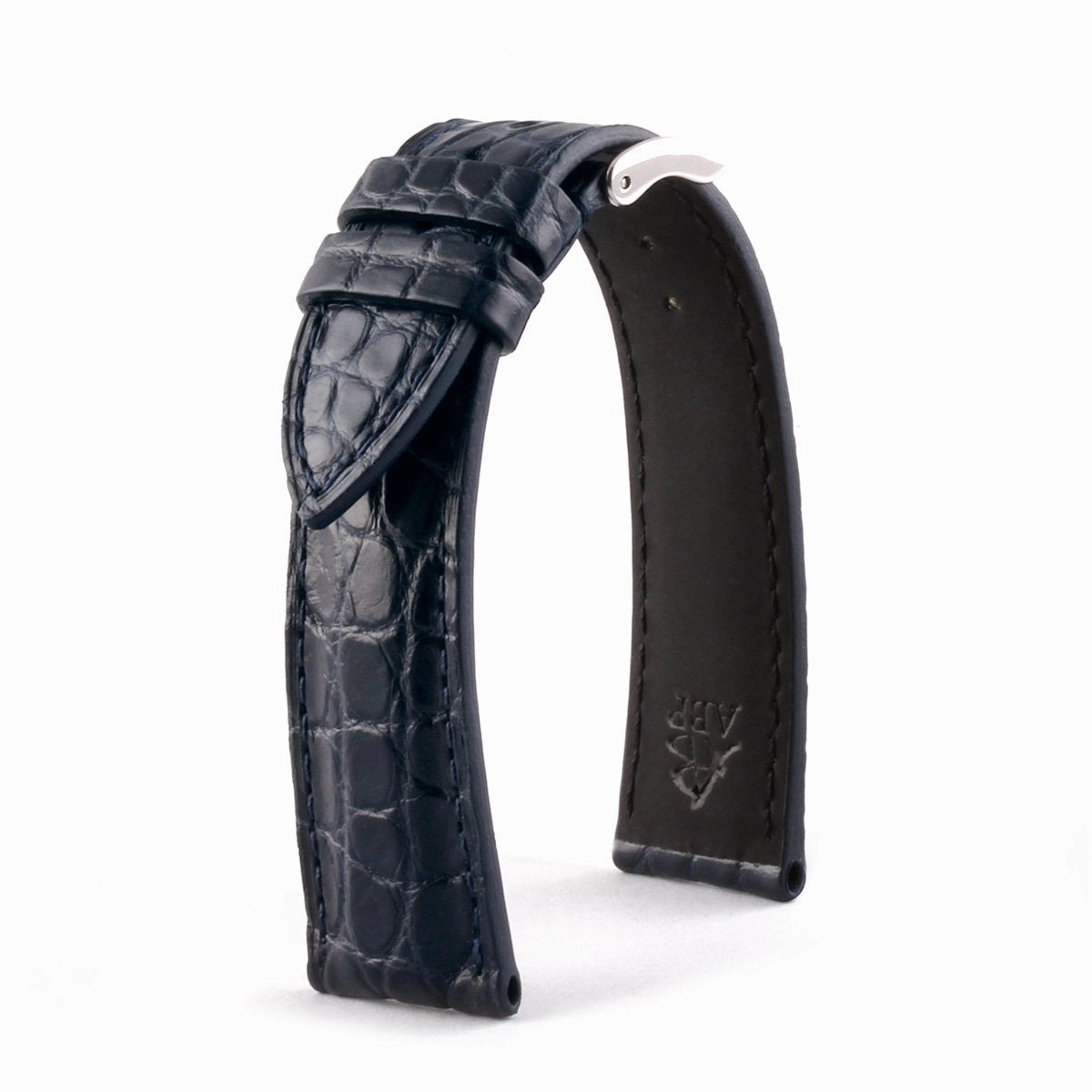 a??Luxury classic "Essentials" watch band - Genuine round scales alligator (black, brown, grey, blue)