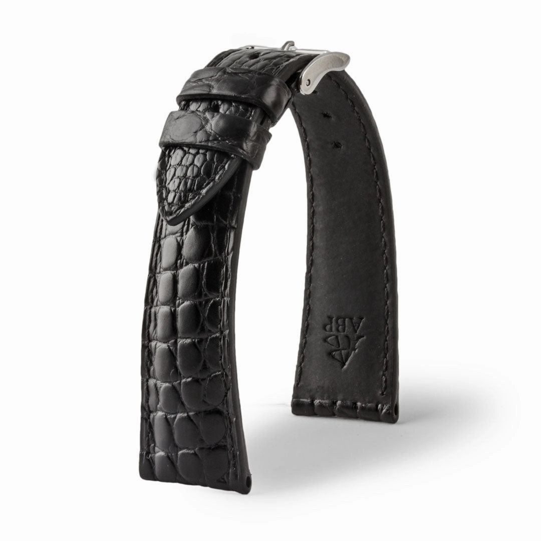 a??Luxury classic "Essentials" watch band - Genuine round scales alligator (black, brown, grey, blue)