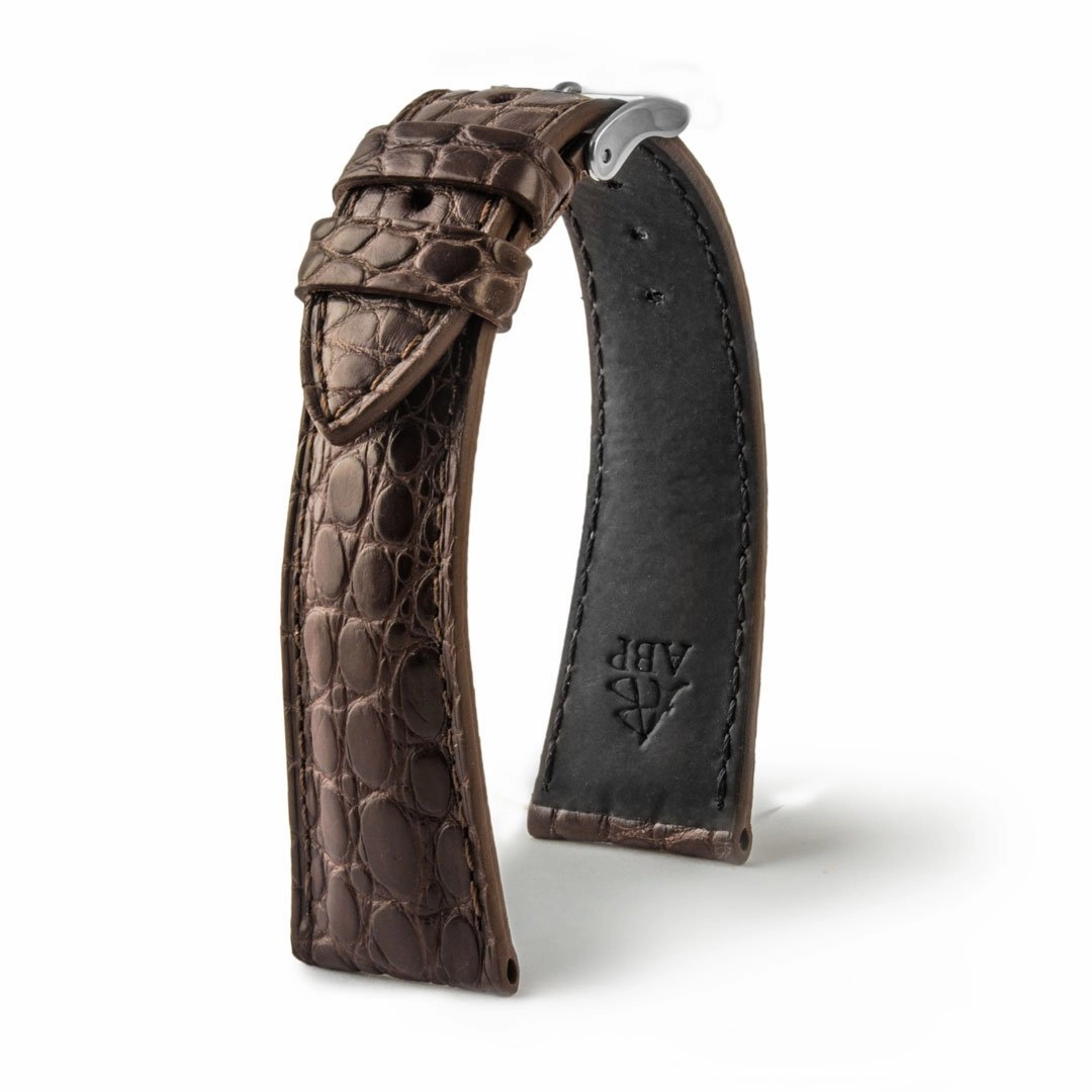 a??Luxury classic "Essentials" watch band - Genuine round scales alligator (black, brown, grey, blue)