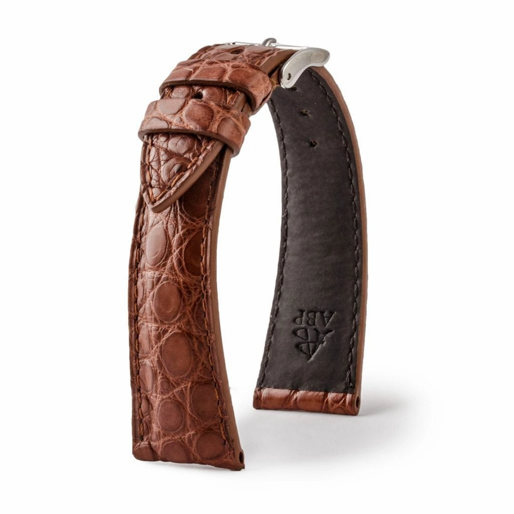 a??Luxury classic "Essentials" watch band - Genuine round scales alligator (black, brown, grey, blue)