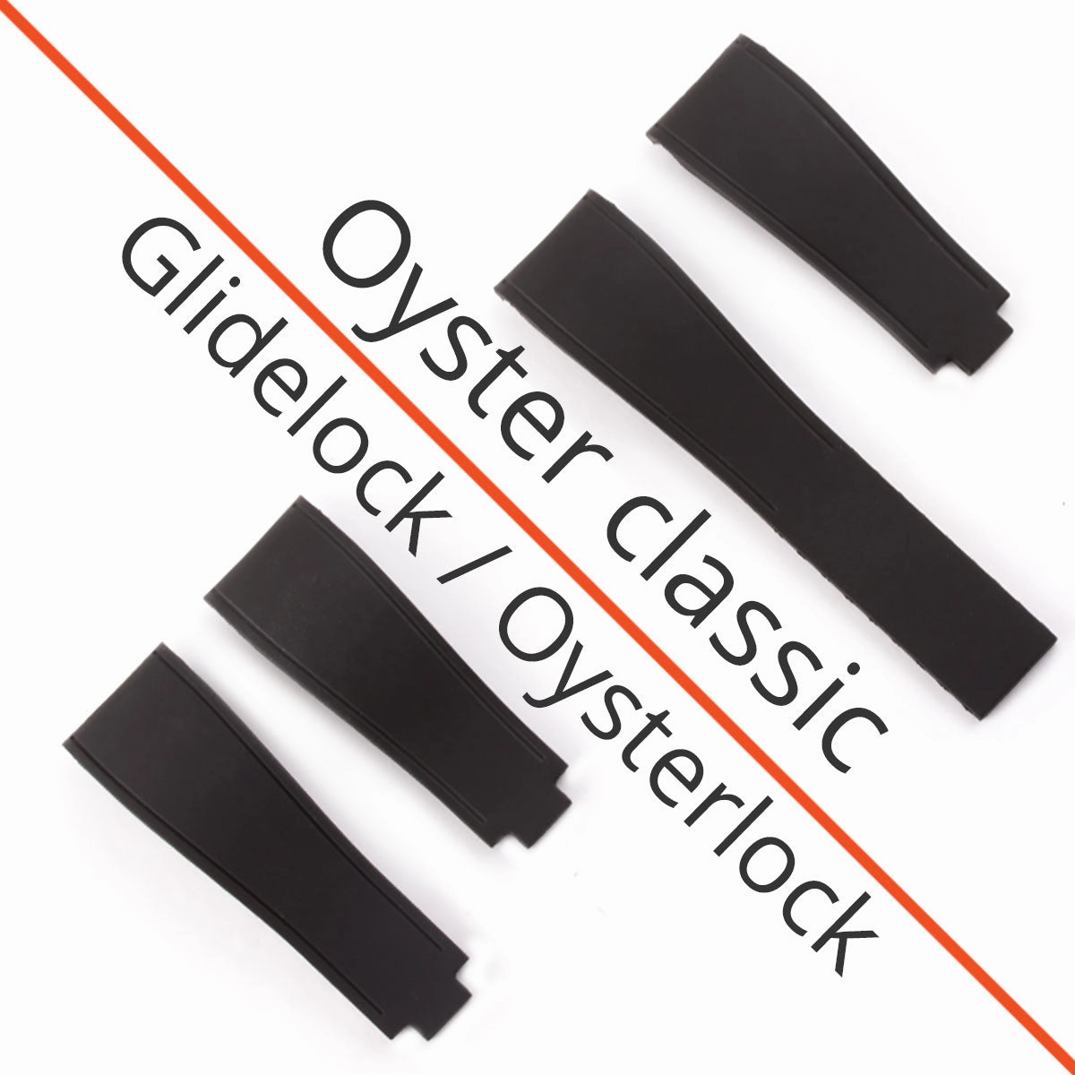a??Rolex - R Strap watch band - Rubber (black, grey, blue, green, red, white, orange, kaki, white)