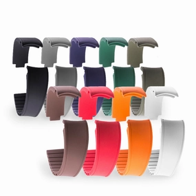 a??Rolex - R Strap watch band - Rubber (black, grey, blue, green, red, white, orange, kaki, white)