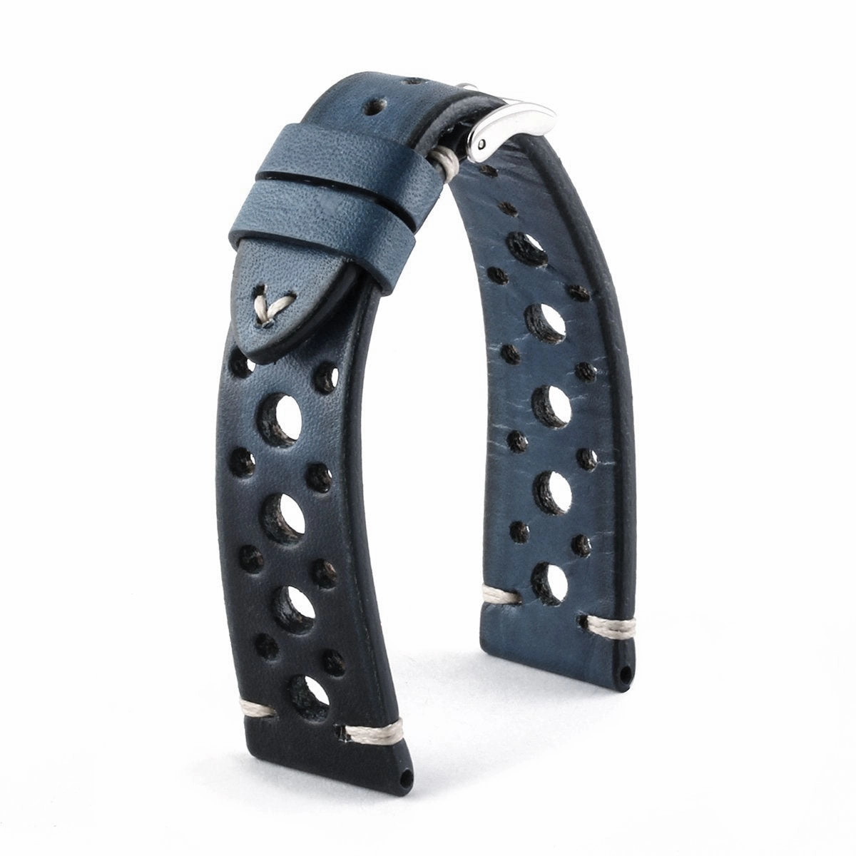 a??Vintage "Racing" strap - High end leather watch band - Calf (black, grey, brown, blue, red, taupe, camo)