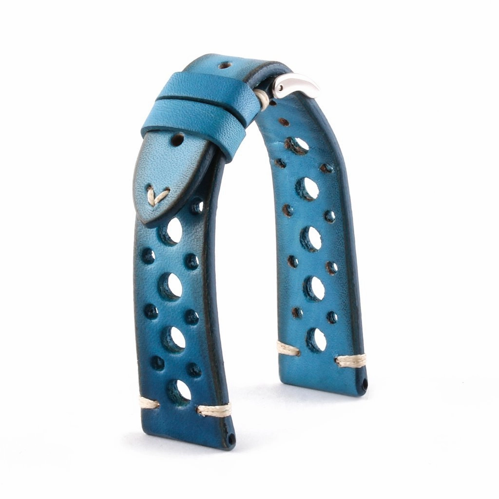 a??Vintage "Racing" strap - High end leather watch band - Calf (black, grey, brown, blue, red, taupe, camo)