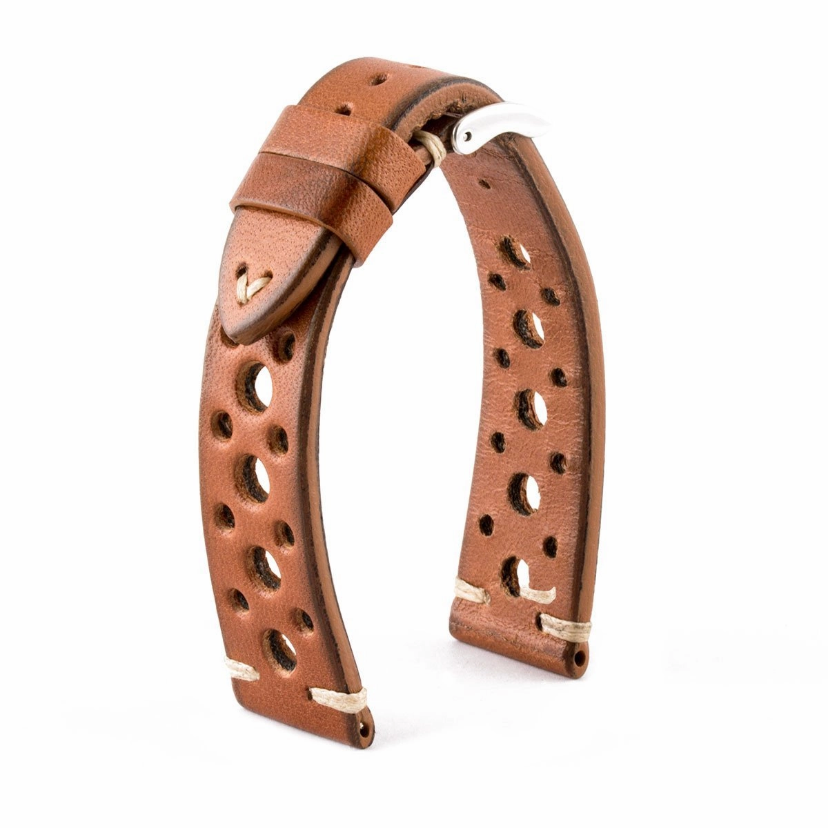 a??Vintage "Racing" strap - High end leather watch band - Calf (black, grey, brown, blue, red, taupe, camo)